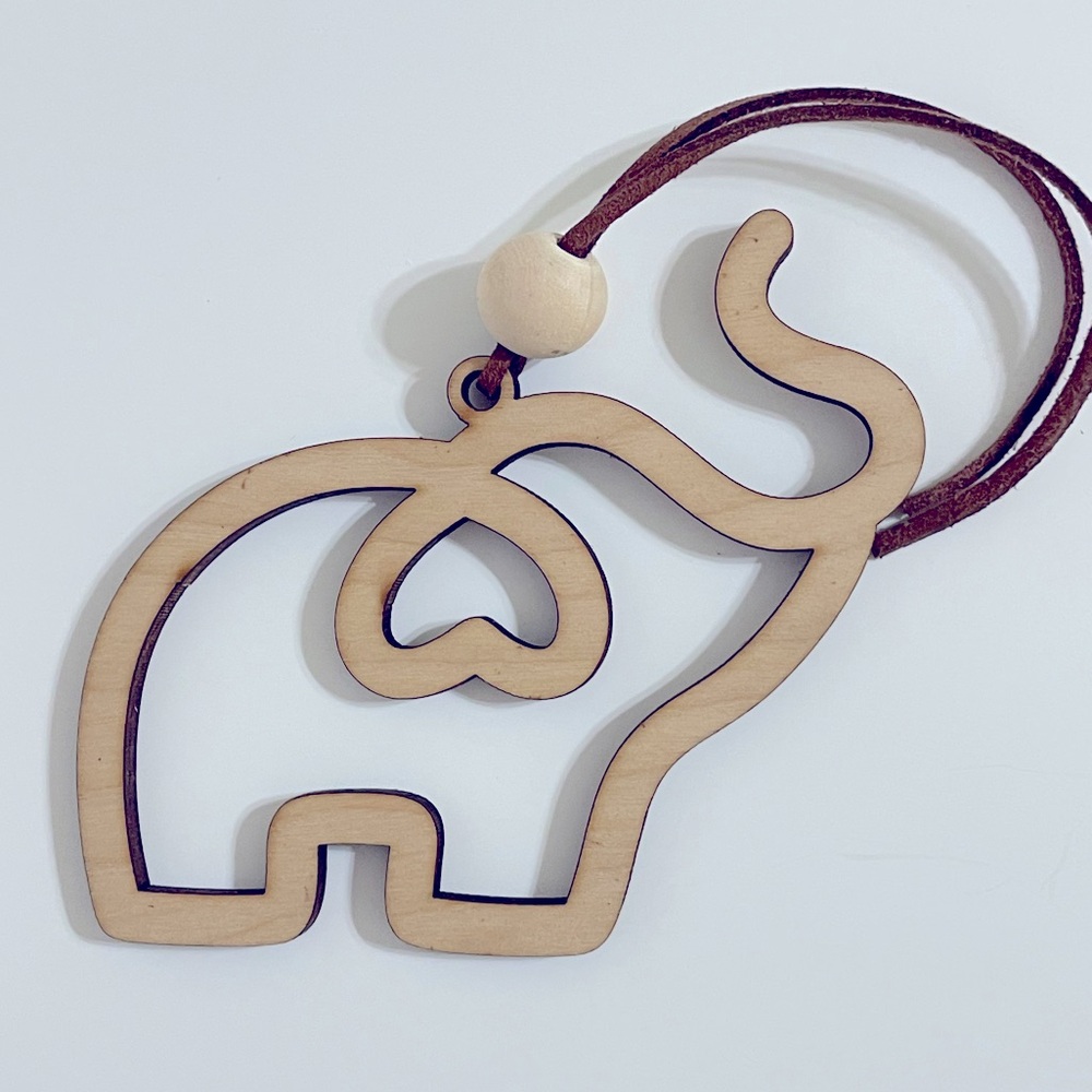 New The Unbreakable Bond Of Sisterhood Elephant Laser Cut Balsa Wood Ornament